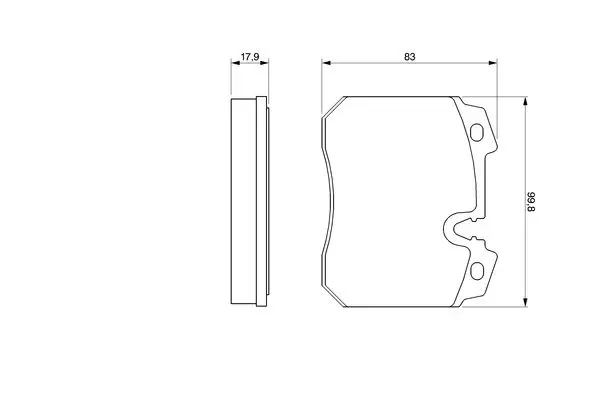 комплект спирачно феродо, дискови спирачки BOSCH               