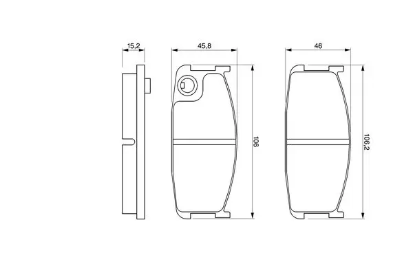 комплект спирачно феродо, дискови спирачки BOSCH               