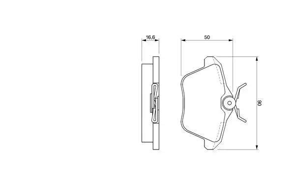 комплект спирачно феродо, дискови спирачки BOSCH               