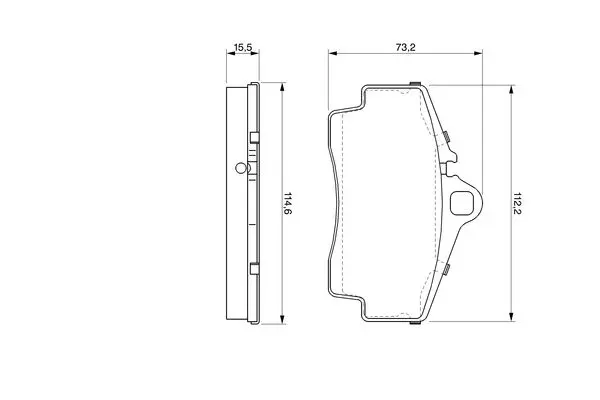 комплект спирачно феродо, дискови спирачки BOSCH               