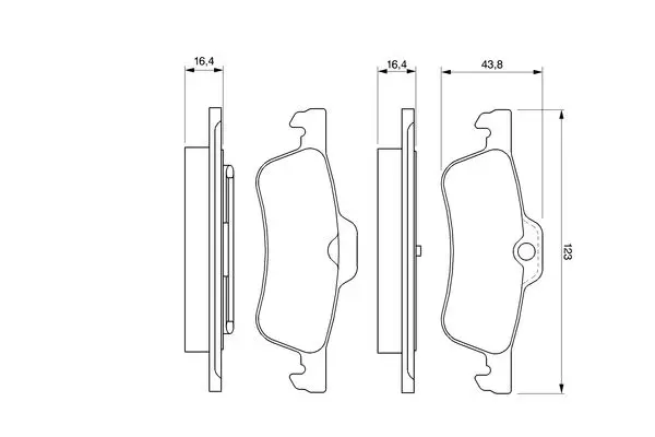 комплект спирачно феродо, дискови спирачки BOSCH               