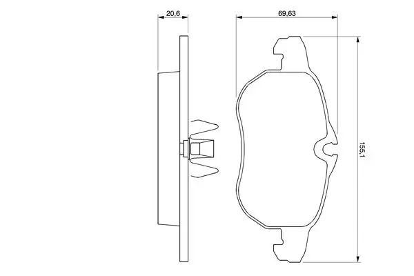 комплект спирачно феродо, дискови спирачки BOSCH               