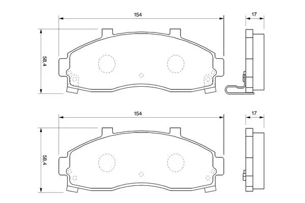 комплект спирачно феродо, дискови спирачки BOSCH               