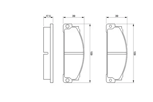 комплект спирачно феродо, дискови спирачки BOSCH               