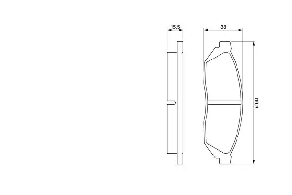 комплект спирачно феродо, дискови спирачки BOSCH               