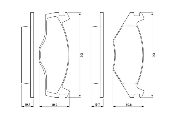 комплект спирачно феродо, дискови спирачки BOSCH               
