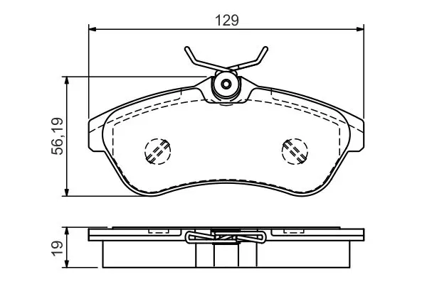 комплект спирачно феродо, дискови спирачки BOSCH               
