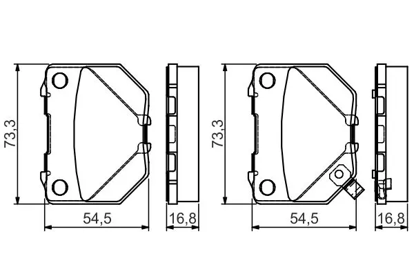 комплект спирачно феродо, дискови спирачки BOSCH               