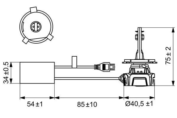 Крушка за фар за Volkswagen TRANSPORTER IV кутия (70XA) 2.5 TDI 1 987 301 554 BOSCH               
