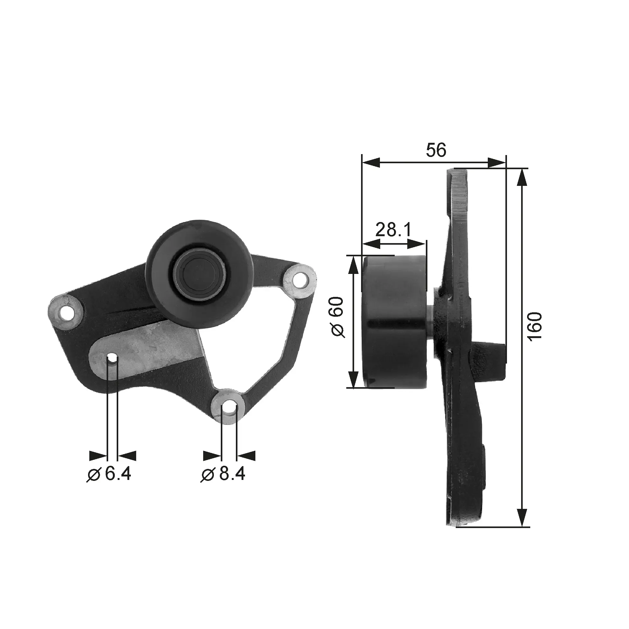 паразитна- водеща ролка, пистов ремък GATES               