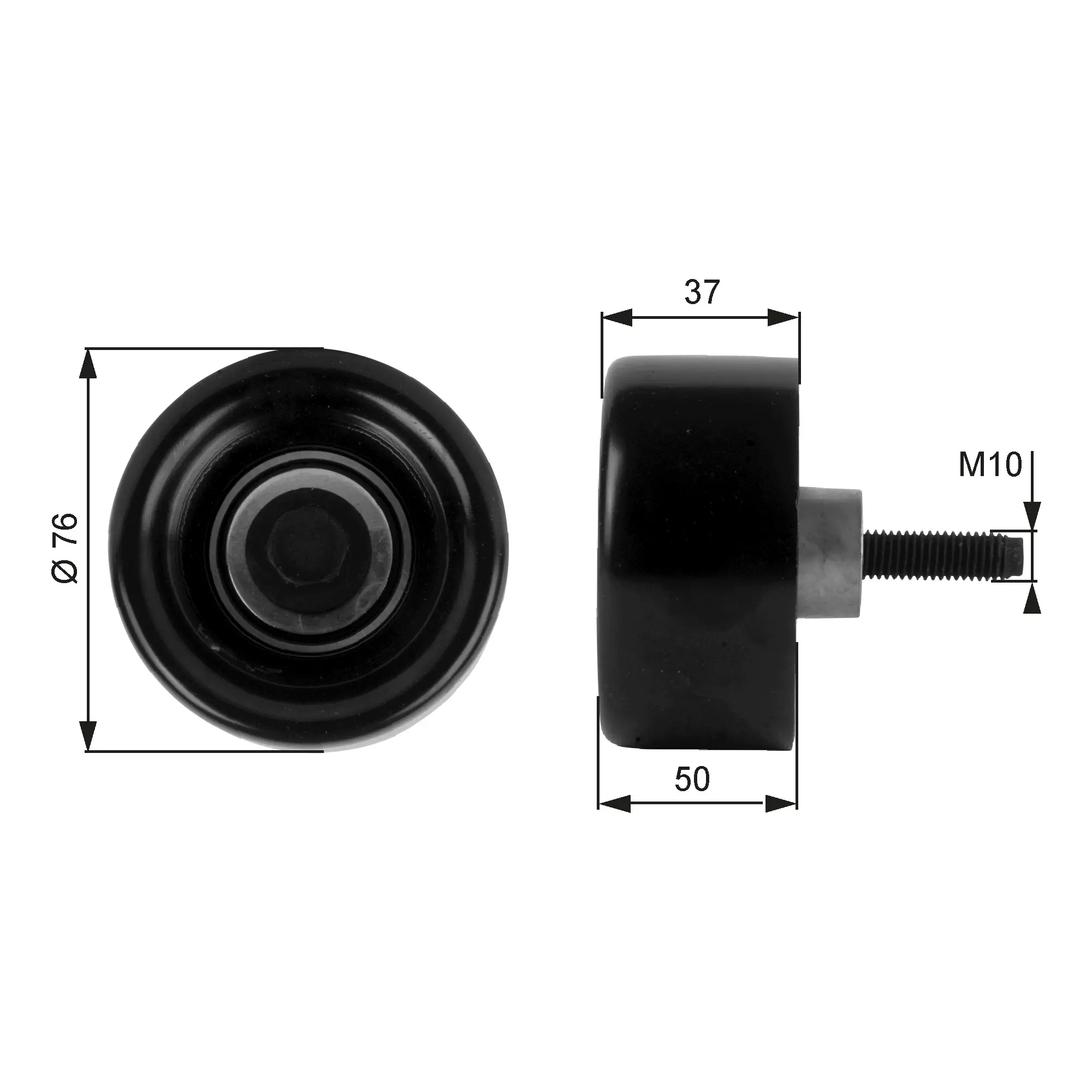 паразитна- водеща ролка, пистов ремък GATES               