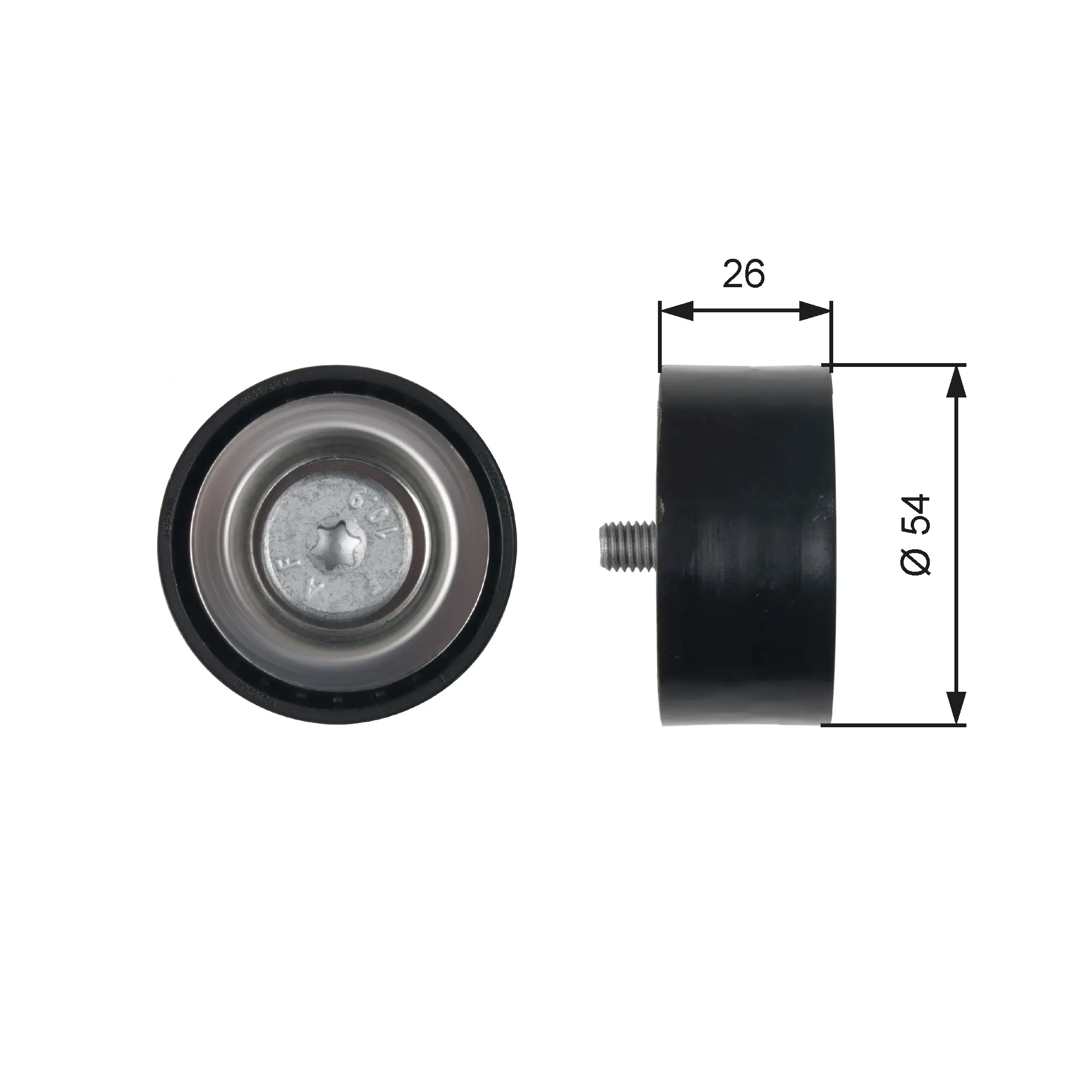 паразитна- водеща ролка, пистов ремък GATES               