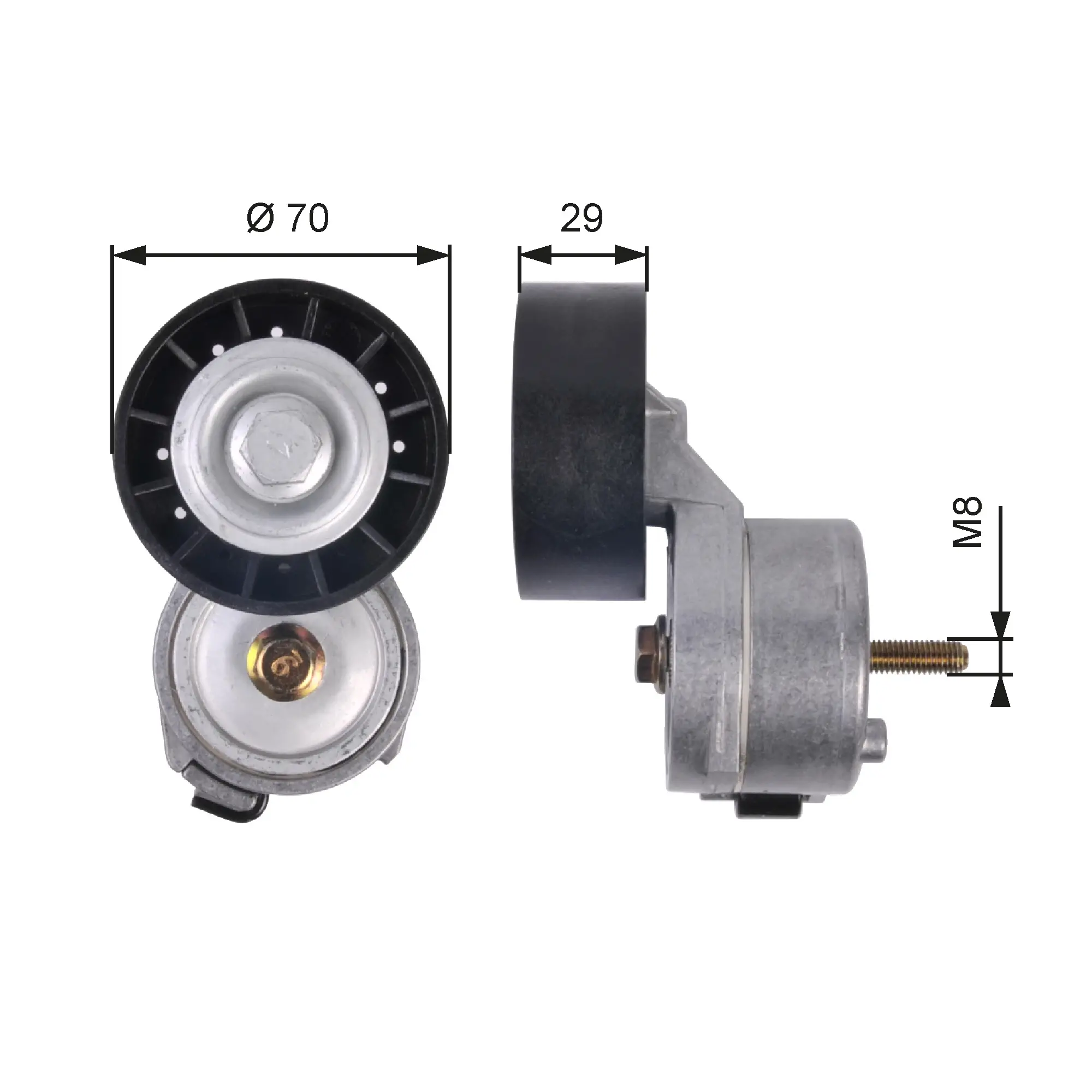 ремъчен обтегач, пистов ремък GATES               