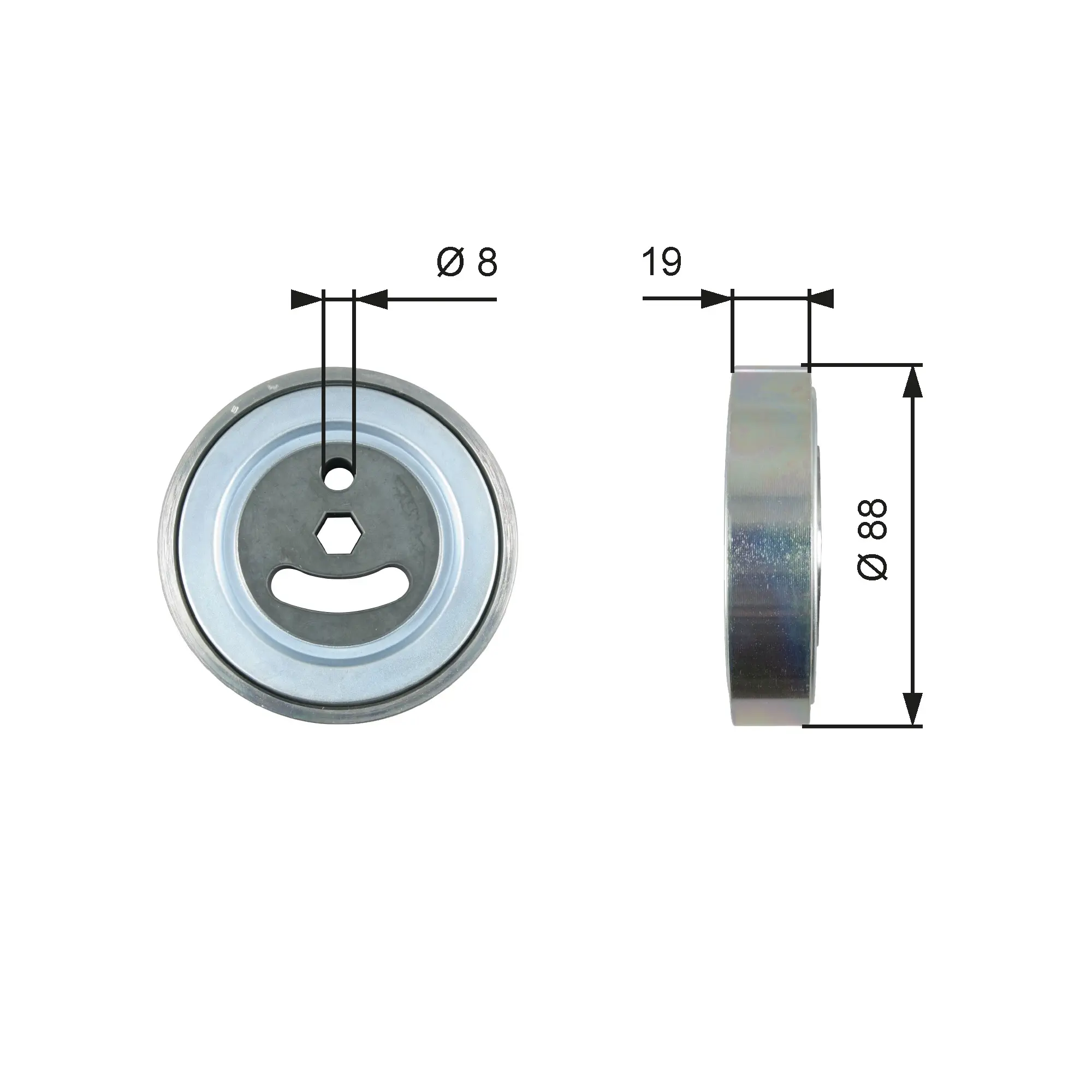 обтящна ролка, пистов ремък GATES               