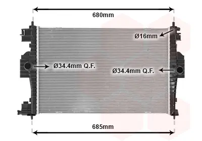 радиатор, охлаждане на двигателя VAN WEZEL           