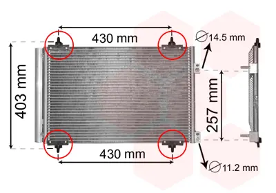 кондензатор, климатизация VAN WEZEL           