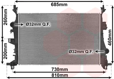 радиатор, охлаждане на двигателя VAN WEZEL           