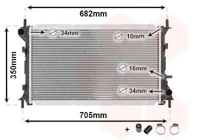 Воден радиатор за FORD FOCUS (DAW, DBW) 1.8 Turbo DI / TDDi 18002265 VAN WEZEL           