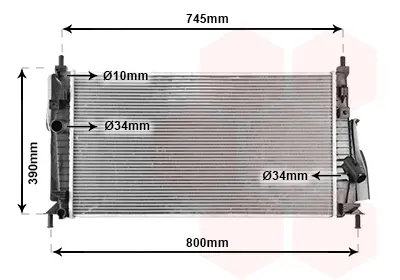 радиатор, охлаждане на двигателя VAN WEZEL           