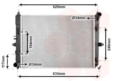 радиатор, охлаждане на двигателя VAN WEZEL           
