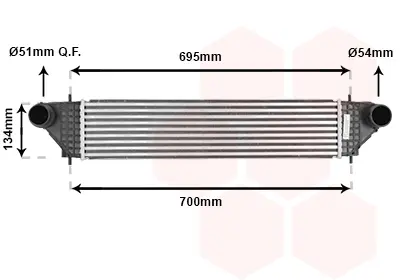 интеркулер (охладител за въздуха на турбината) VAN WEZEL           