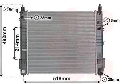радиатор, охлаждане на двигателя VAN WEZEL           