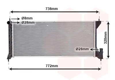 радиатор, охлаждане на двигателя VAN WEZEL           