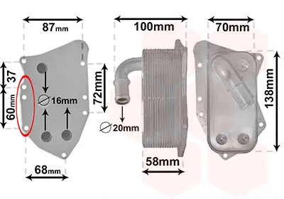 маслен радиатор, двигателно масло VAN WEZEL           
