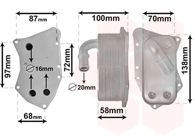 маслен радиатор, двигателно масло VAN WEZEL           