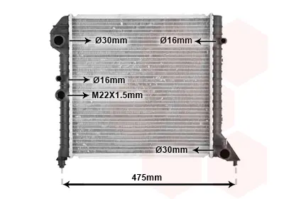 радиатор, охлаждане на двигателя VAN WEZEL           