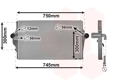интеркулер (охладител за въздуха на турбината) VAN WEZEL           