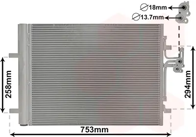 кондензатор, климатизация VAN WEZEL           