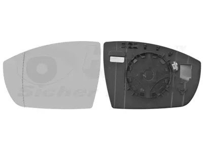 стъкло на огледало, външно огледало VAN WEZEL           