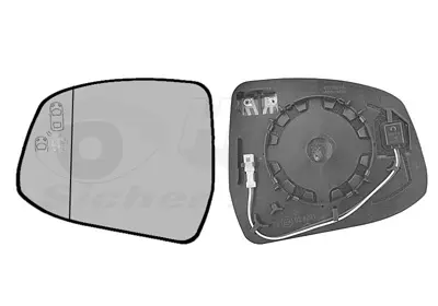 стъкло на огледало, външно огледало VAN WEZEL           