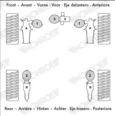 акумулатор на налягане, окачване-амортисьори MONROE              