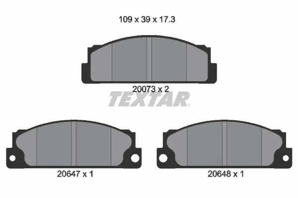 комплект спирачно феродо, дискови спирачки TEXTAR              