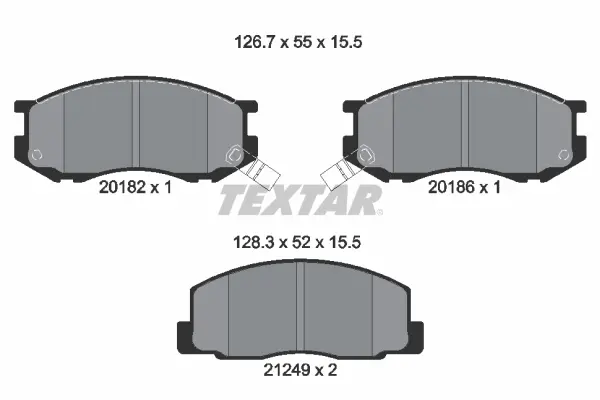 комплект спирачно феродо, дискови спирачки TEXTAR              
