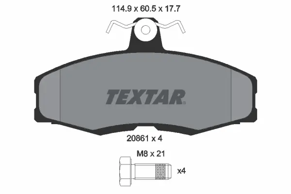 комплект спирачно феродо, дискови спирачки TEXTAR              