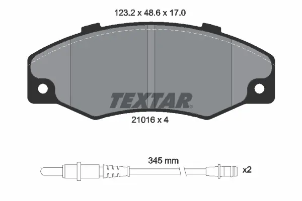 комплект спирачно феродо, дискови спирачки TEXTAR              