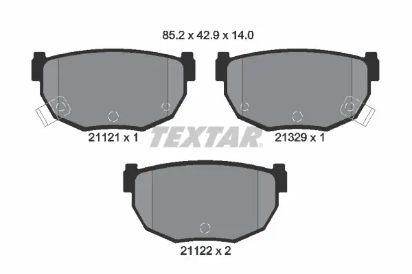 комплект спирачно феродо, дискови спирачки TEXTAR              
