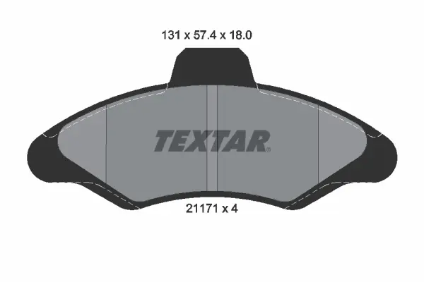 комплект спирачно феродо, дискови спирачки TEXTAR              