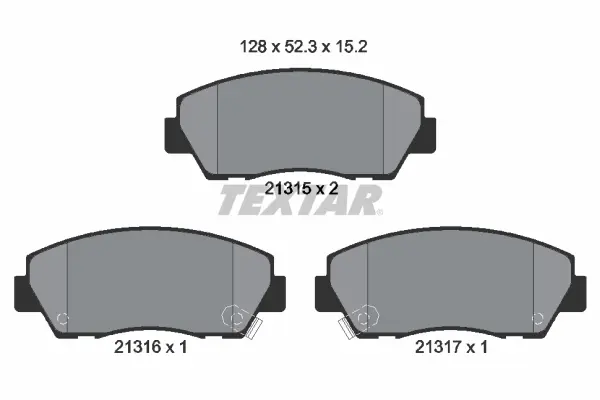 комплект спирачно феродо, дискови спирачки TEXTAR              