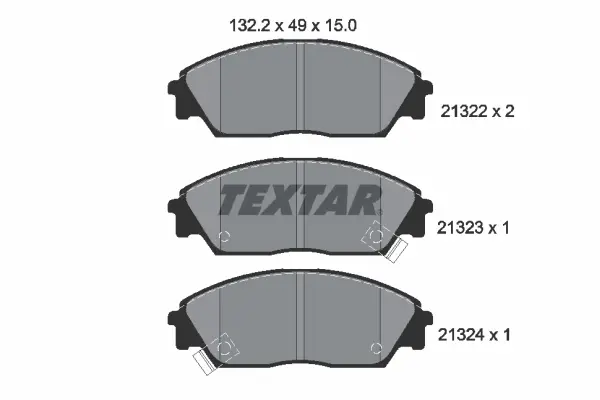 комплект спирачно феродо, дискови спирачки TEXTAR              