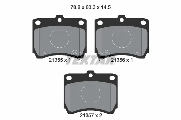 комплект спирачно феродо, дискови спирачки TEXTAR              