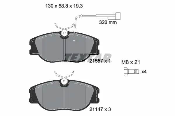 комплект спирачно феродо, дискови спирачки TEXTAR              