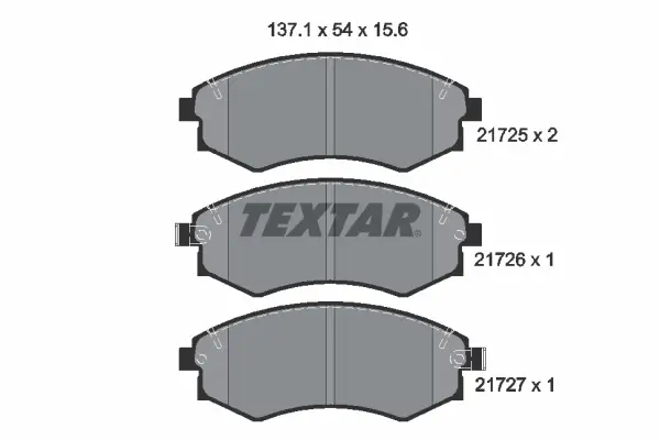 комплект спирачно феродо, дискови спирачки TEXTAR              