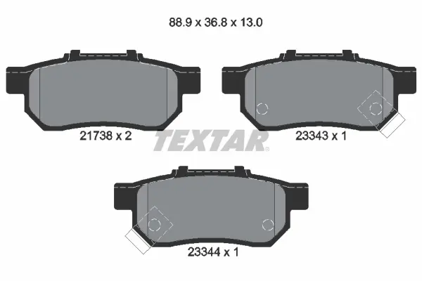 комплект спирачно феродо, дискови спирачки TEXTAR              