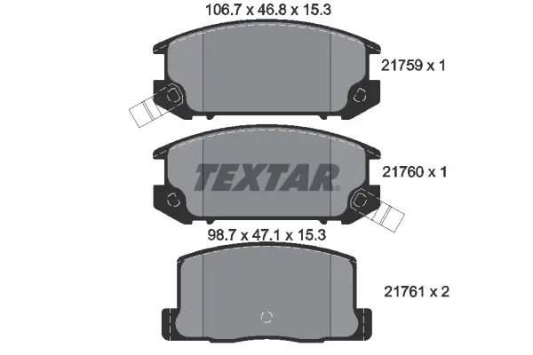 комплект спирачно феродо, дискови спирачки TEXTAR              
