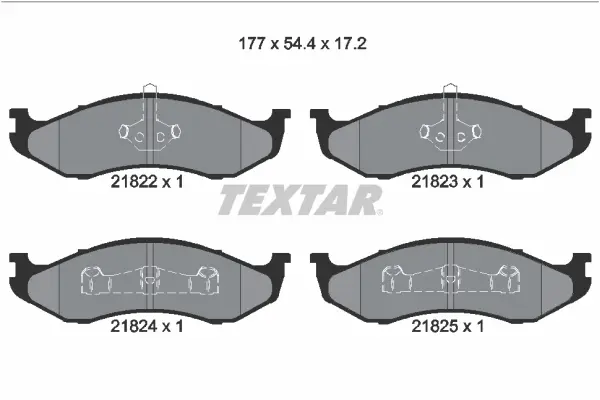 комплект спирачно феродо, дискови спирачки TEXTAR              