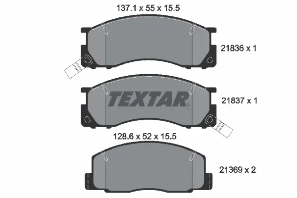 комплект спирачно феродо, дискови спирачки TEXTAR              